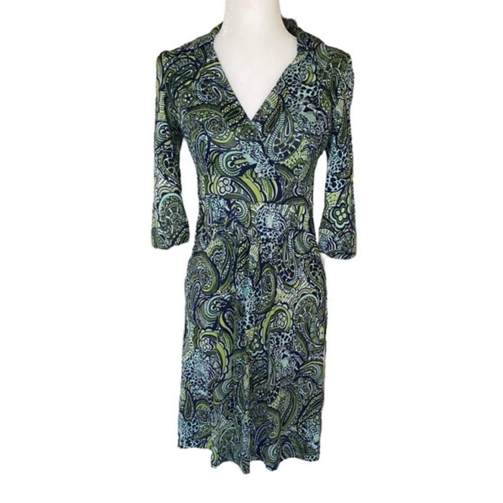 Lilly Pulitzer Silk Blayney Blue Paisley Faux Wrap Dress - Master of the House 2